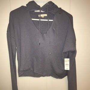 L.A. hearts cropped hoodie with choker cutout